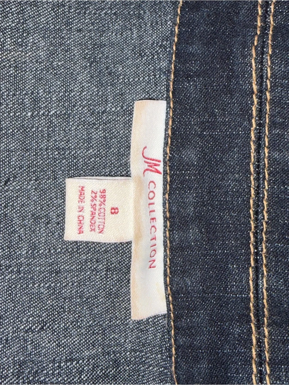 Women’s Navy Denim Jacket with Tweed Trim - JM Collection